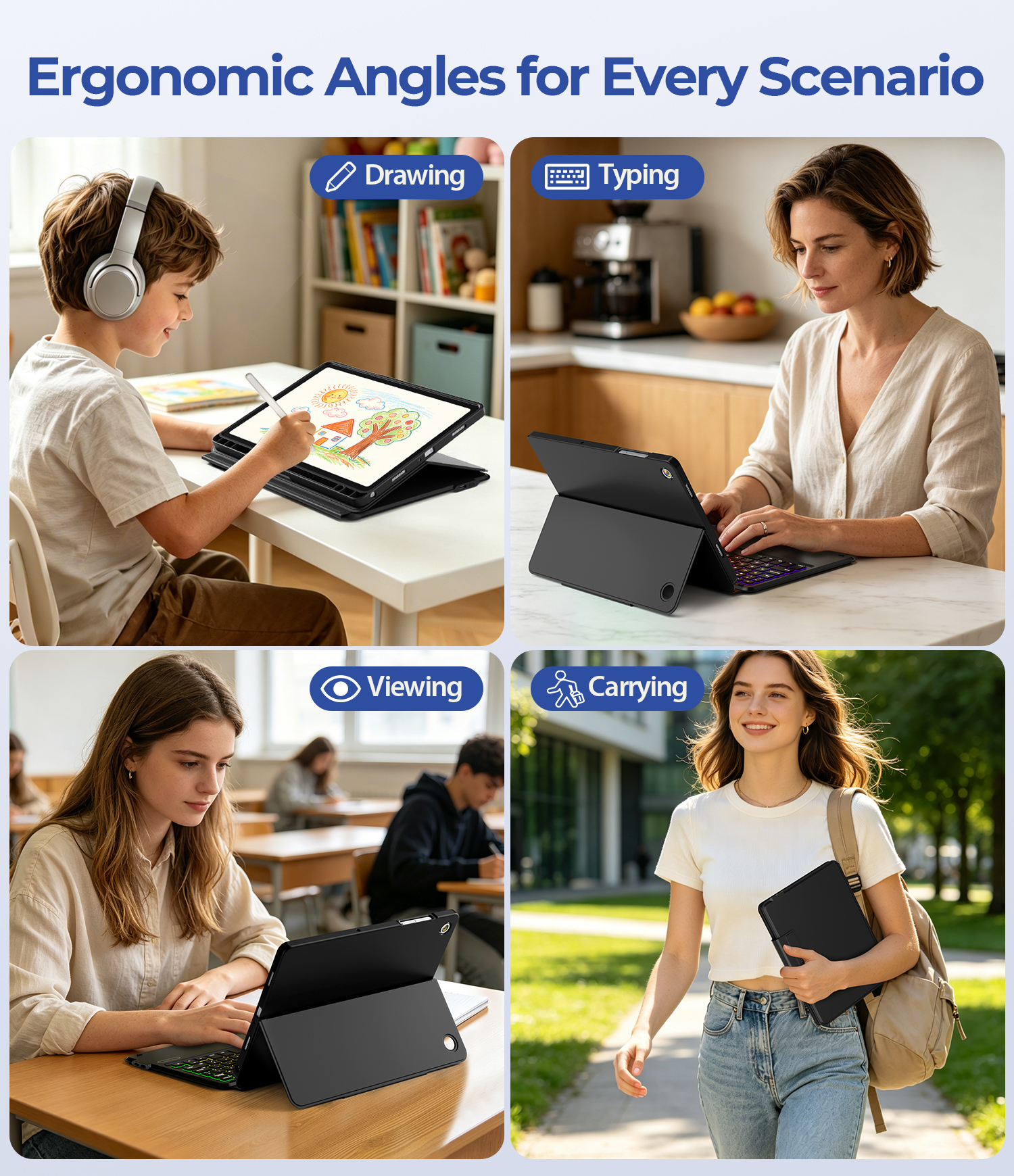 Keyboard Case for Samsung Tab A9+/A11+ 11