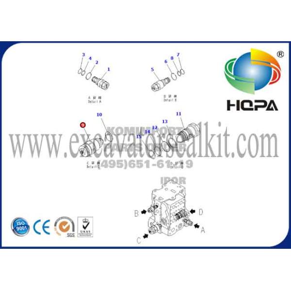 D85 D155 Suction And Relief Valve 723-60-23100 7236023100 Komatsu Excavator