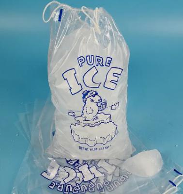 Customized Ice Pack Plastic Bag Recyclable Drawstring Plastic Ice Bags