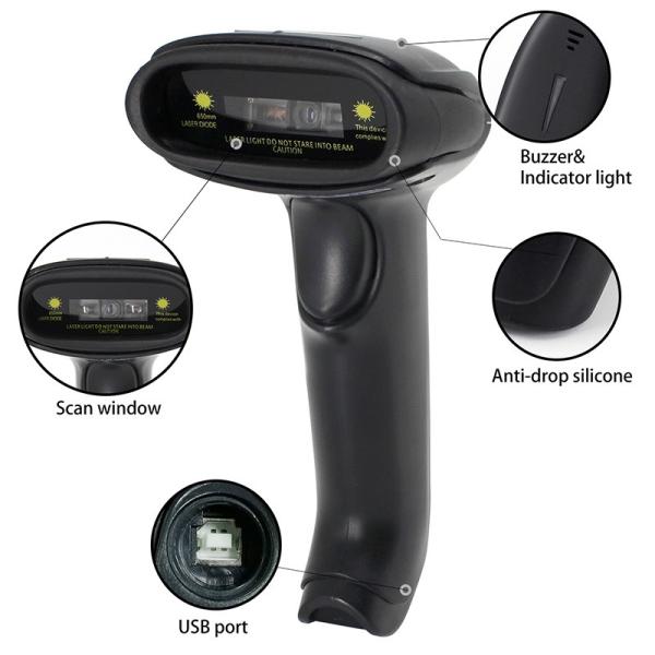 Easy Configuration CCD Barcode Scanner / 1D BarCode Reader For Mobile Payments User