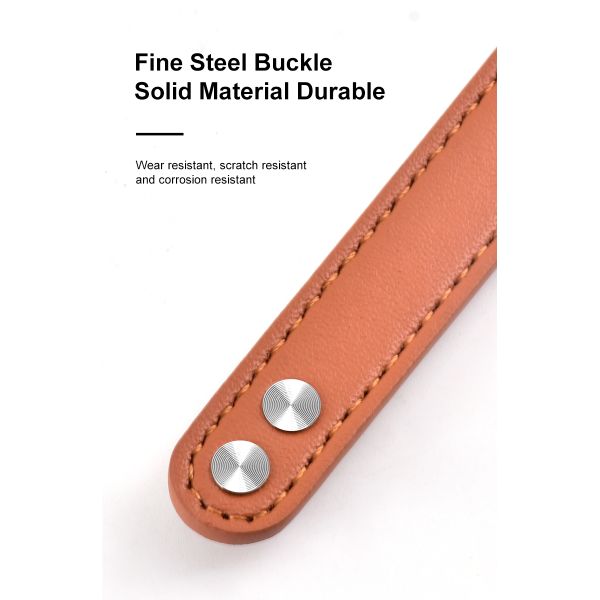 Steel Buttons, Waterproof Genuine Leather Strap