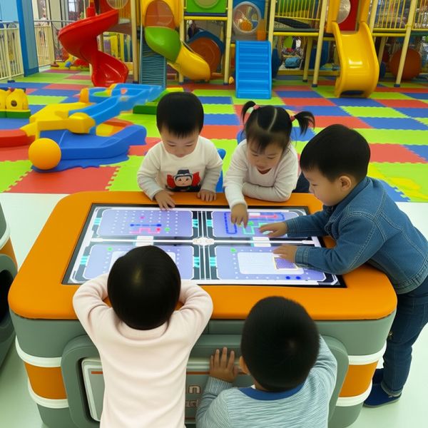 Multi-Touch Screen Interactive Game Table for Kids with Educational Animation Display and 970mm*608mm*500mm Size