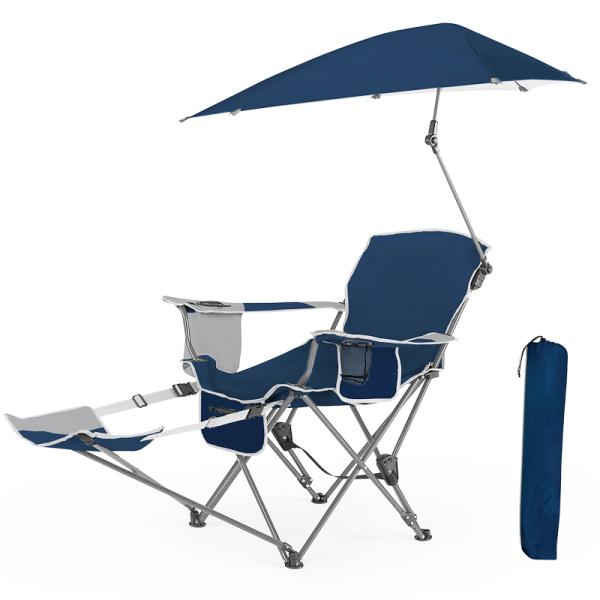 Outdoor Camping Beach Baby Chair with Adjustable Umbrella and Universal UV Protection
