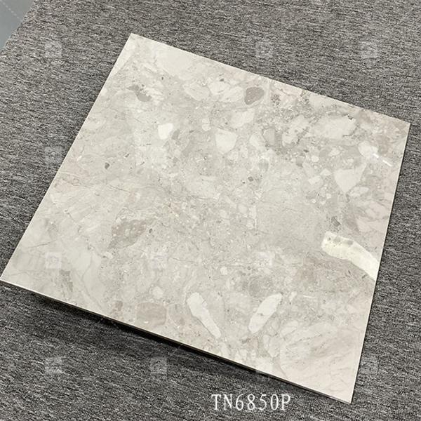Full Body Gray Color Marble Look Porcelain Glossy Tile For Interior Floor And Wall