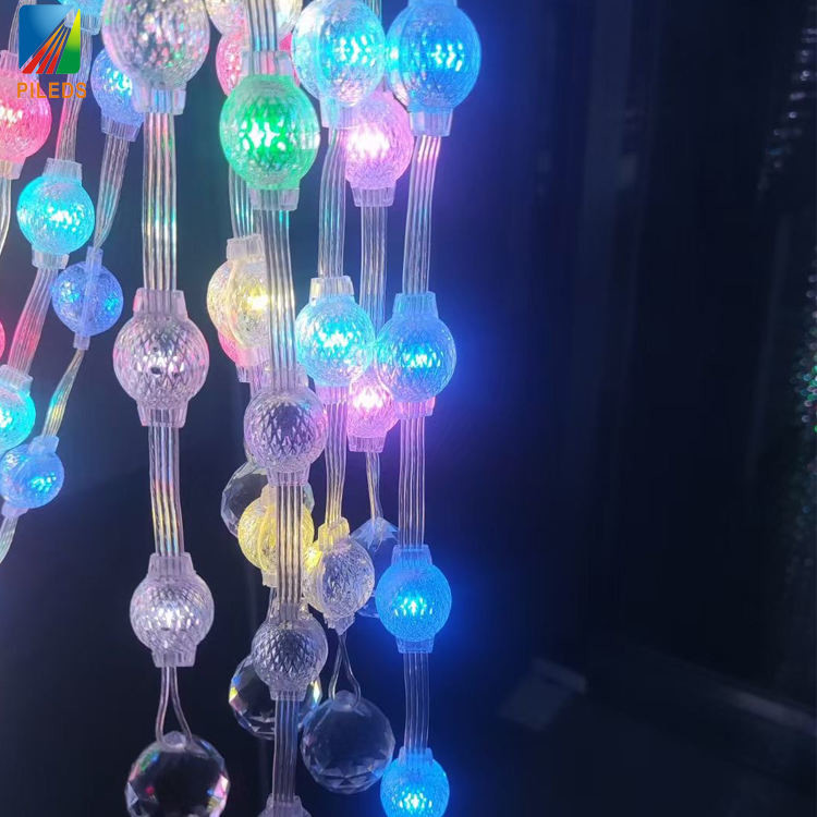 20 мм 23 мм 25 мм Прозрачный кристаллический RGB пиксельный шар Гибкий мягкий 3D светодиодный точечный свет