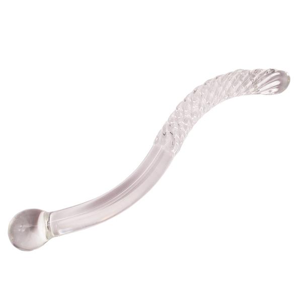 Carved Technique 250mm Crystal Glass Dildo Massage Wand for Women Yoni Wand Stick Feng Shui Style Customized Logo