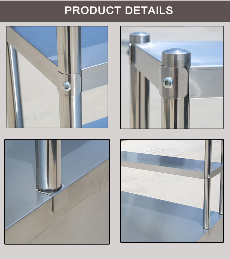 Customized Size Stainless Steel 201/304 Work Table with Sliding Doors for Commercial Kitchen Storage