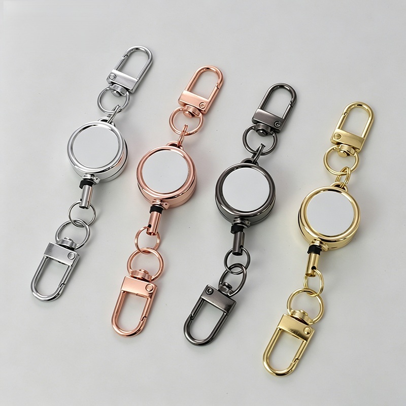 Blank Retractable Sublimation Badge Reel Keychain Personalized Photo Keychains