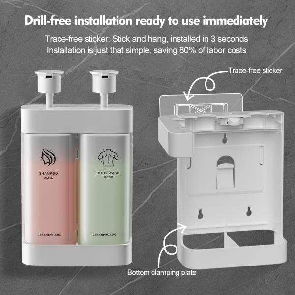 Wall Mounted Transparent Bottle Soap Dispenser 140*79*237mm For Home And Hotel