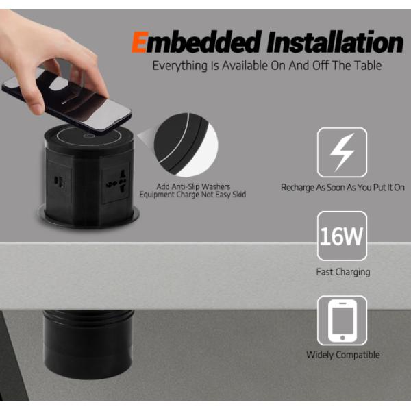 Junnan Multi-function Socket With 114.9mm*168.7mm Completely Closure Size For Kitchen