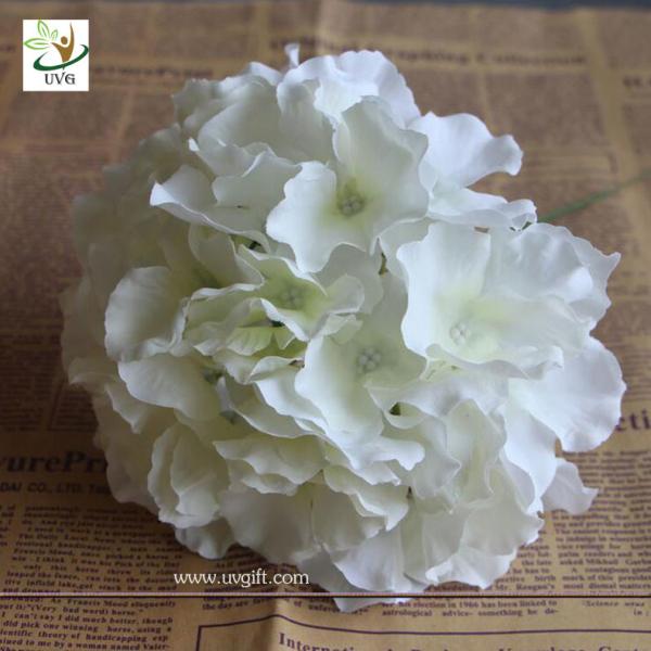 UVG FBL01 white artificial flower heads in silk hydrangeas for wedding backdrop decoration