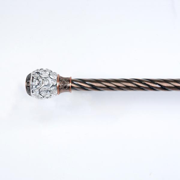 Vintage Curtain Rod Finials Crystal Collection Water Ripple With Cover Red 25mm Decorative Head
