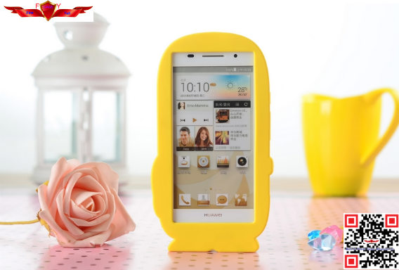 New Hot Selling Fashion Cartoon Silicone Case For Huawei Ascend P6 High Quality