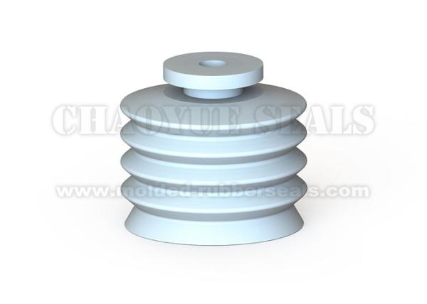 25 mm White Color Silicone Rubber Suction Cup High Tear Strength and Alcohol Resistance