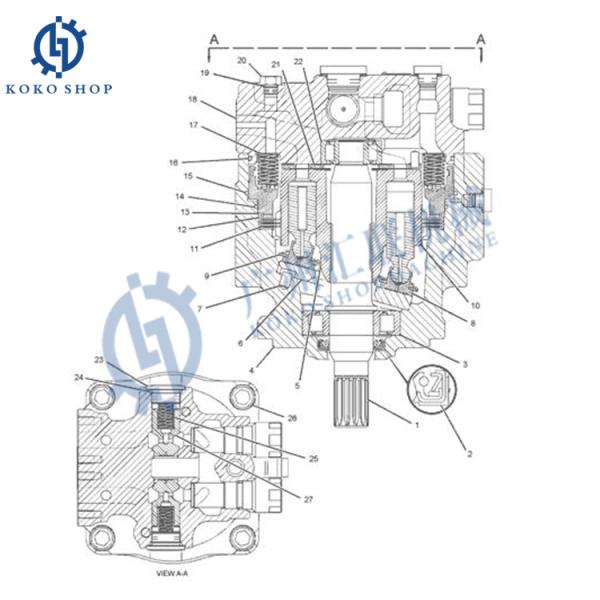Гидравлические детали 295-9686 2959686 M5X180 Свинговый двигатель Пистоновый обувь для свингового привода