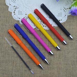 Gel pen,Promotional gel-ink pen with cap,black rubber gel-ink pen with metal clip