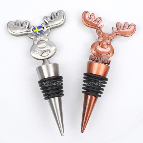 Custom Animal Metal Wine Stopper Zinc Alloy Vacuum Wine Cork Stopper