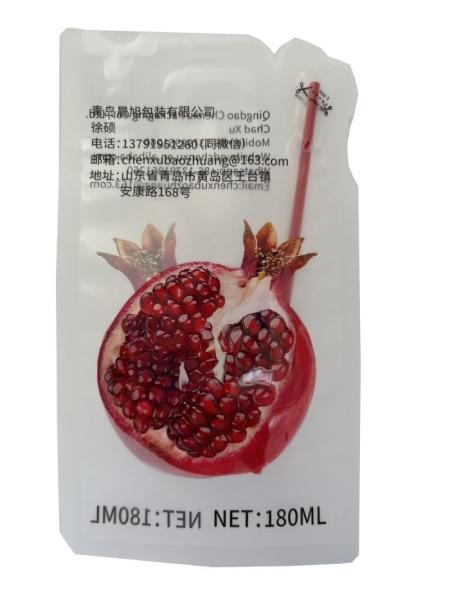 180ml Three Side Free Shaped Printed Bag for Liquid Food With Straw