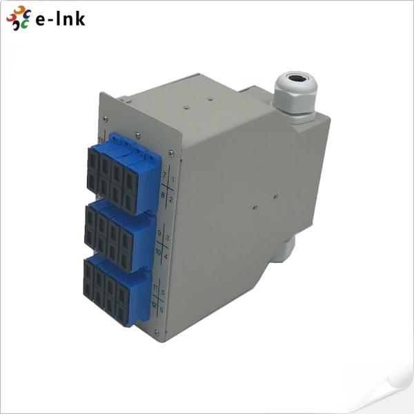 12SC Duplex Din-rail Mount Fiber Patch Panel with IP20 protection 2x rear entries (PG 11 cable gland)