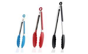 CIQ Approved Silicone Food Tongs , PVC Free Metal Kitchen Tongs