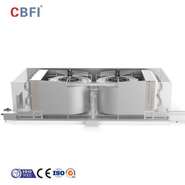 220 V 50 HZ 380 V 50 HZ Congelador de espiral dupla com diâmetro de gaiola de 1200 mm ~ 4550 mm para processamento de alimentos IQF