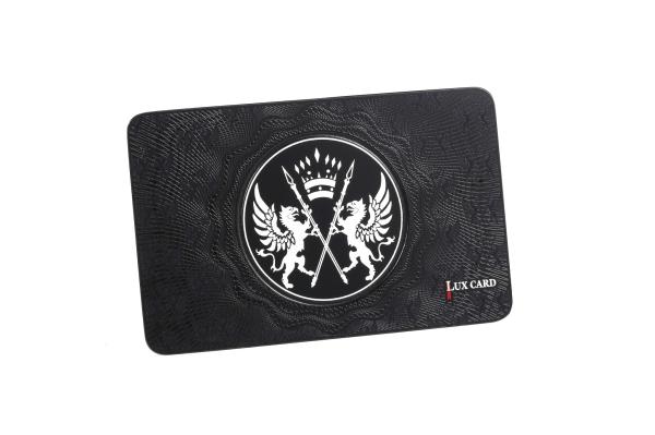 Tamanho do cartão de crédito Aço Latão Metal Cartão Preto Gravação a Laser Logo Impressão Serigrafia