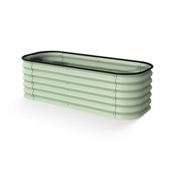 Oval 5*2*1.5 Ft Light Green Metal Raised Bed Planters Modular For Vegetables