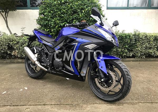 Blue Black Plastic Body Gas Street Sport Motorcycles Alloy Wheel Disc Brake