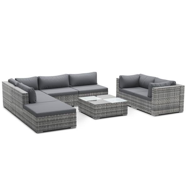 Wholesale Wicker Outdoor Sectional Lounge Set Rattan Outdoor Furniture Conversation Leisure Sofa Set