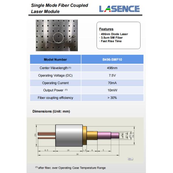 10mW 488nm Green Blue Single Mode Fiber Coupled Laser Diode Module for Laser Printing