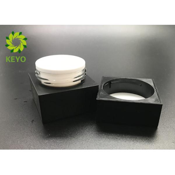 1OZ Matte Black Square Glass Jars For Cosmetic Packaging , Eco - Friendly