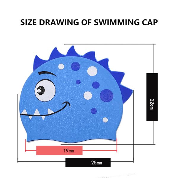 Custom Printed Fish Style Boys Swimming Caps Fashionable Silicone Swim Caps for Kids Seamless