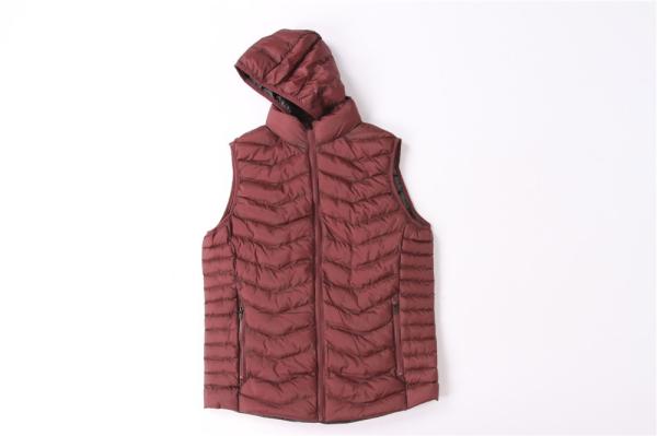 Autumn Winter Men'S Padded Utility Gilet Vest burgundy black Reversible Puffer Vest