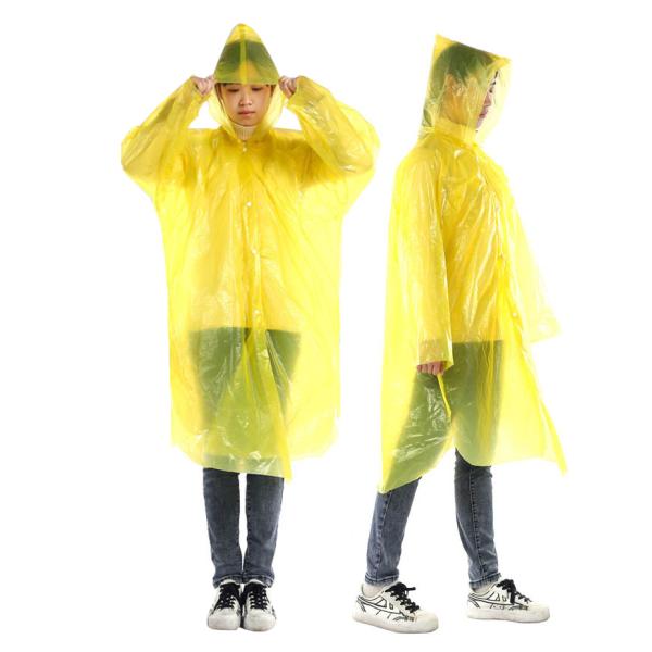 Adults Glam Design Style Raincoat Transparent Long Disposable Hooded Poncho