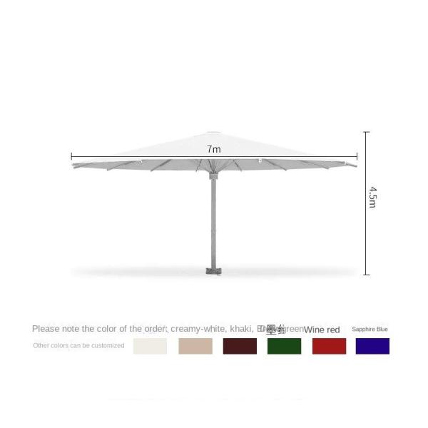 Outdoor Commercial 5M 6M 7M Square Garden Parasol Umbrella With LED Lights