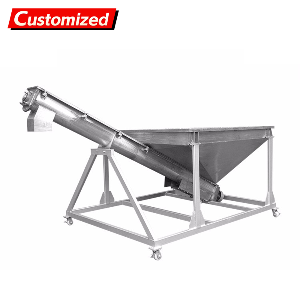 Custom stainless steel screw feeder bucket elevator conveys powder and granular materials, suitable for mining, feed, grain, petroleum, and construction industries