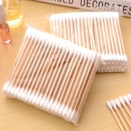 S&J Premium Bamboo Cotton Swabs Disposable Medical Disinfect Cotton Swab Buds Green Environment Sturdy Wooden Stick Cotton Swabs