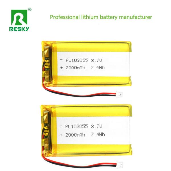 Power Lithium Ion Cell 103055 3.7V 2000mAh 7.4wh Rechargeable Lithium Polymer Battery
