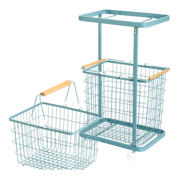 Two Layers Galvanized 960mm Height Steel Laundry Basket