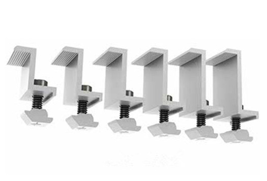 Anodized Solar Roof Mounting Systems PV End Clamp Customized Dimensions