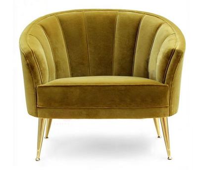Dubai hot sale gold luxury velvet fabric stainless steel leg accent chair for wedding event rental