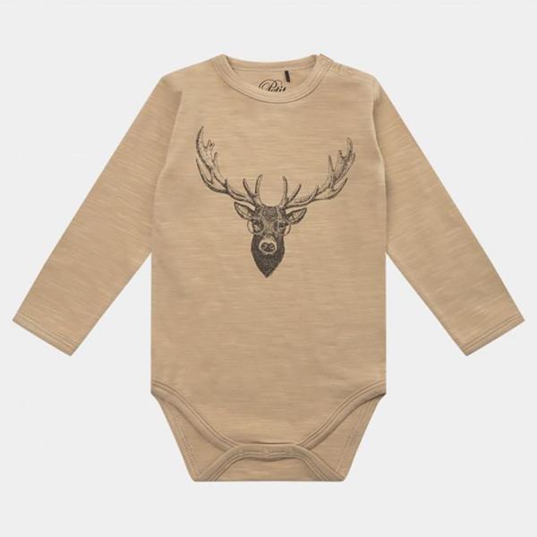 Newborn Baby Girl Deer Printed Romper Jumpsuit Long Sleeve Cotton Knit Bodysuit Romper