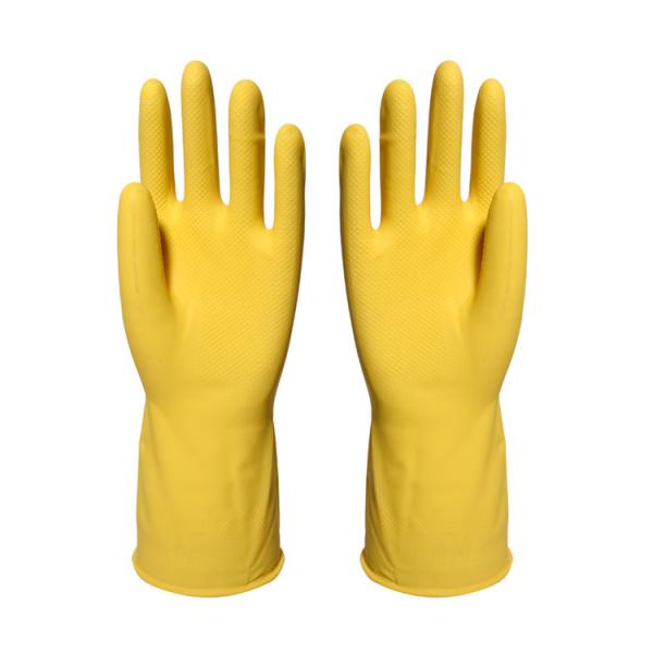 Chemicals Resistance  Long Sleeve Flocklined  Industrial Rubber Gloves  Heavy Duty