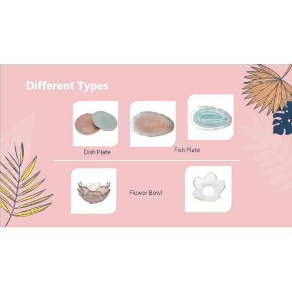 Ceramic Fish Plate for Serving Fruit Salad Pasta Main Course Dishwasher and Microwave Safe Irregular Shape