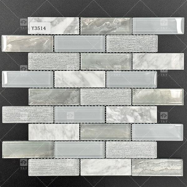 Modelo contemporâneo mosaico de vidro retangular telha para banheiro AAAA
