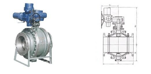 API 6D Side Entry Flanged Ball Valve Class 150 Trunnion Mounted With Electric Actuator
