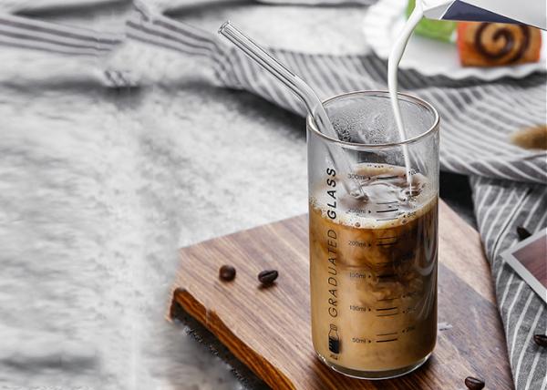 Copo de vidro personalizado claro, canecas de vidro feitas sob encomenda para Juice Milk Coffee