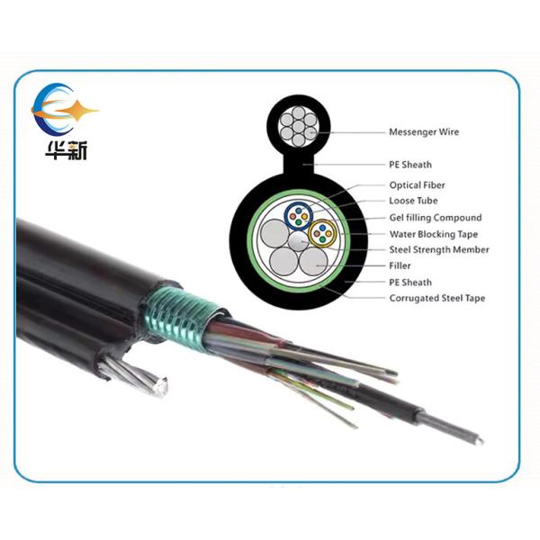 GYTC8S Aerial Self Supporting Fiber Optic Cable Unitube 2 6 12 24 Core