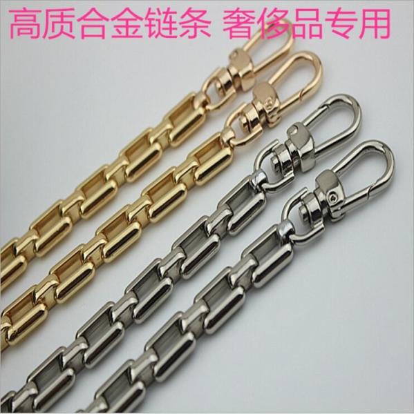 Hot selling zinc alloy light gold 120 mm length clutch bag chain for strap