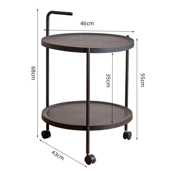Living Room 2 Layer Storage Shelf Holder Side Table Plastic Lightweight Moving Trolley with Wheel CONSOLE TABLE Movable
